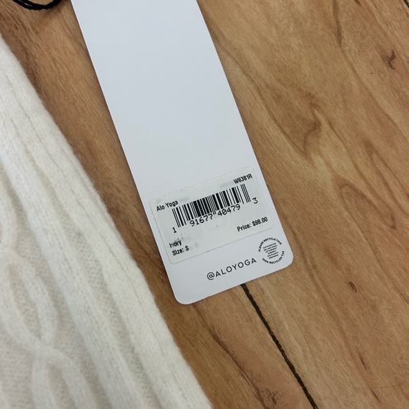 ALO Yoga Cream Ribbed Mini Pencil Skirt - Picture 2 of 4